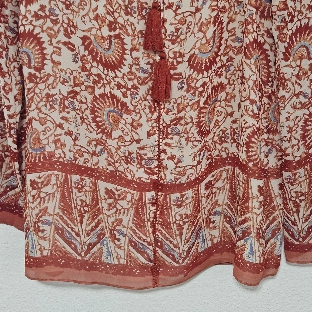 Tory Burch 100% silk top boho style size 4